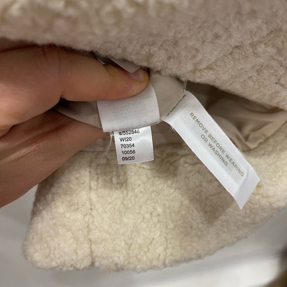 Loft Faux Shearling Aviator Moto Coat Jacket Grey Sand Heavy Weight Buckle XL - Picture 11 of 12